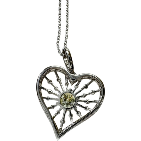 ハートモチーフ ダイヤモンド(推定L-I1)  0.510ct その他ダイヤモンド 0.36ct ネックレス K18WGホワイトゴールド 18金 4.1g 45cm レディース【中古】【真子質店】【NN】【SSx】