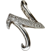 Nモチーフ ダイヤモンド 0.32ct ペンダントトップ K18WGホワイトゴールド 18金 4.0g レディース【中古】【真子質店】【NN】【MixMa】