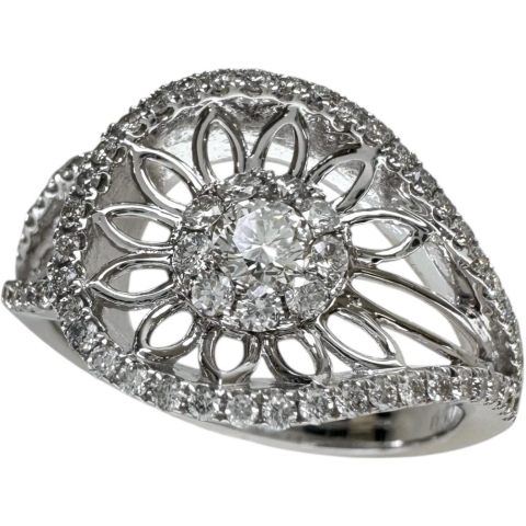 12号 ダイヤモンド 0.53ct リング・指輪 K18WGホワイトゴールド 18金 4.7g レディース【中古】【真子質店】【NN】【SMaMo】