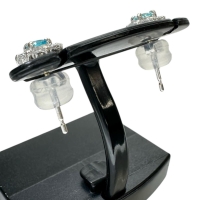 パライバトルマリン 0.092/0.085ct ダイヤモンド 0.17/0.17 ct ピアス K18WGホワイトゴールド 18金 1.2g レディース【中古】【真子質店】【NN】【MiMoMi】