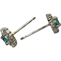 パライバトルマリン 0.092/0.085ct ダイヤモンド 0.17/0.17 ct ピアス K18WGホワイトゴールド 18金 1.2g レディース【中古】【真子質店】【NN】【MiMoMi】