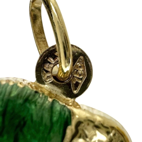 象モチーフ エナメル ペンダントトップ K18ゴールド 18金 1.4g レディース【中古】【真子質店】【NN】【TKMo】