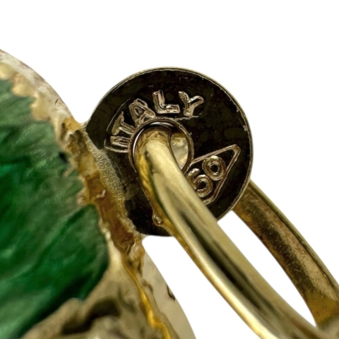 象モチーフ エナメル ペンダントトップ K18ゴールド 18金 1.4g レディース【中古】【真子質店】【NN】【TKMo】