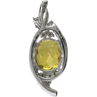 スフェーン 2.97ct ダイヤモンド 0.23ct ペンダントトップ Pt900プラチナ 3.5g レディース【中古】【真子質店】【NN】【YTK】