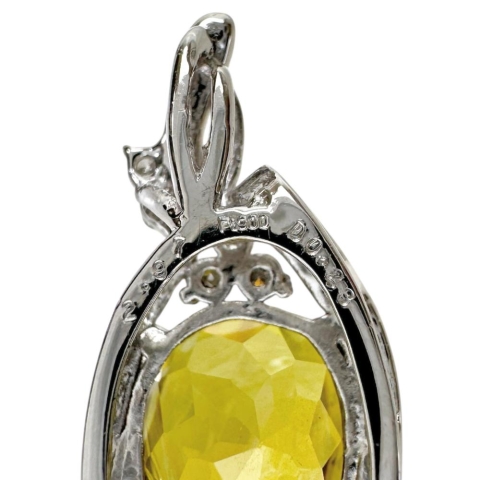 スフェーン 2.97ct ダイヤモンド 0.23ct ペンダントトップ Pt900プラチナ 3.5g レディース【中古】【真子質店】【NN】【YTK】