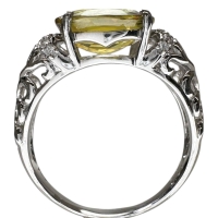 15.5号 スフェーン 3.65ct ダイヤモンド 0.09ct リング・指輪 Pt900プラチナ 6.6g レディース【中古】【真子質店】【NN】【KMiI】