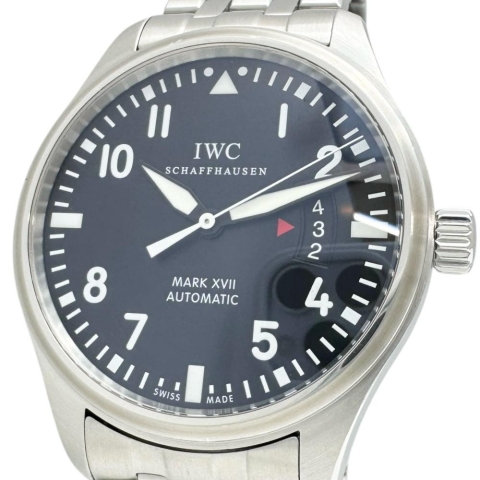 【IWC/インターナショナルウォッチカンパニー】 IW326504 パイロットウォッチ マーク17 腕時計 ステンレススチール 自動巻き/オートマ ブラック文字盤/シルバーベルト メンズ【中古】【真子質店】【BL】【TSIMo】