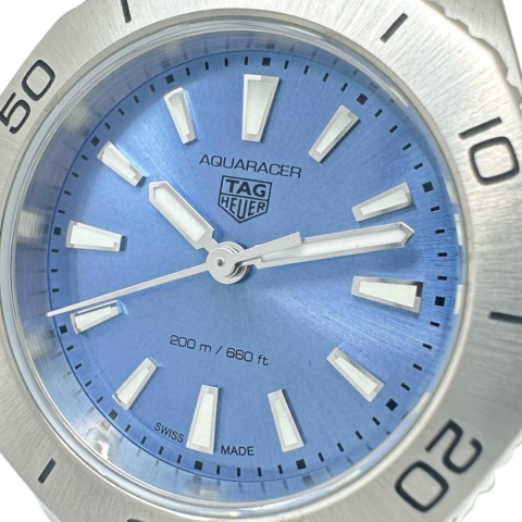 【TAG HEUER/タグホイヤー】 WBP1415 アクアレーサー 腕時計 ステンレススチール クオーツ ブルー文字盤/シルバーベルト レディース【中古】【真子質店】【GD】【SSx】
