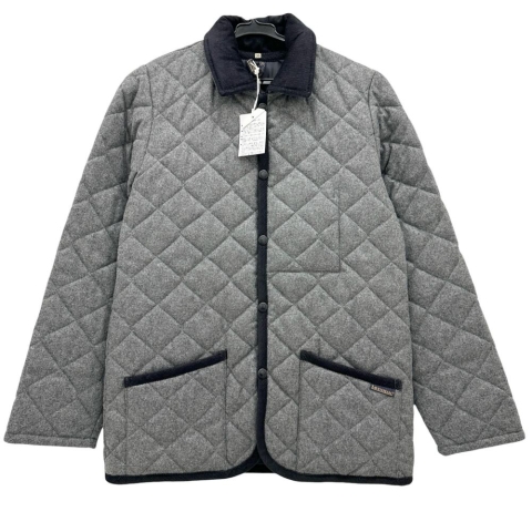 【LAVENHAM/ラベンハム】 キルティングジャケット カバーオール ウール グレーウール メンズ【中古】【真子質店】【GD】【Mox】
