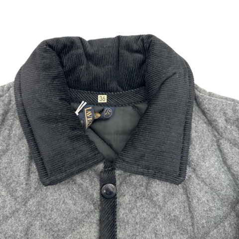 【LAVENHAM/ラベンハム】 キルティングジャケット カバーオール ウール グレーウール メンズ【中古】【真子質店】【GD】【Mox】