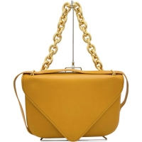 【BOTTEGAVENETA/ボッテガヴェネタ】 マウント エンベロープ ショルダーバッグ カーフ オレンジ/ゴールド金具 レディース【中古】【真子質店】【BL】【MoMiMa】