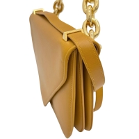 【BOTTEGAVENETA/ボッテガヴェネタ】 マウント エンベロープ ショルダーバッグ カーフ オレンジ/ゴールド金具 レディース【中古】【真子質店】【BL】【MoMiMa】