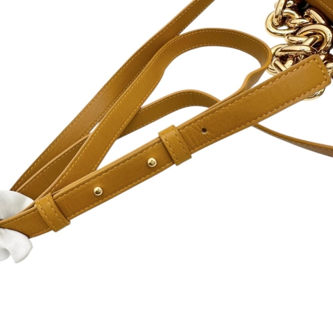 【BOTTEGAVENETA/ボッテガヴェネタ】 マウント エンベロープ ショルダーバッグ カーフ オレンジ/ゴールド金具 レディース【中古】【真子質店】【BL】【MoMiMa】