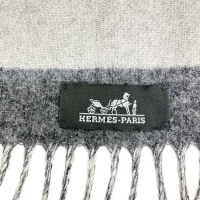 【HERMES/エルメス】 マフラー マフラー カシミヤ グレー   ユニセックス【中古】【真子質店】【GD】【DMax】