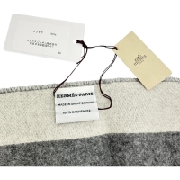 【HERMES/エルメス】 マフラー マフラー カシミヤ グレー   ユニセックス【中古】【真子質店】【GD】【DMax】