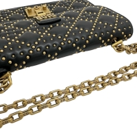 【Christian Dior/クリスチャンディオール】 アディクト スタッズ チェーンショルダー ショルダーバッグ レザー ブラックレザー/ゴールド金具 レディース【中古】【真子質店】【BL】【IxTMa】