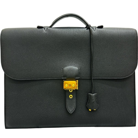 【HERMES/エルメス】 サックアデペッシュ41 ビジネスバッグ ブリーフケース トゴ/レザー ノワール（ブラック）/ゴールド金具 メンズ【中古】【真子質店】【BL】【MaMixx】