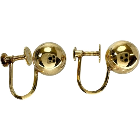 ボール イヤリング K18ゴールド 18金 1.6g レディース【中古】【真子質店】【BL】【TMox】【ex】