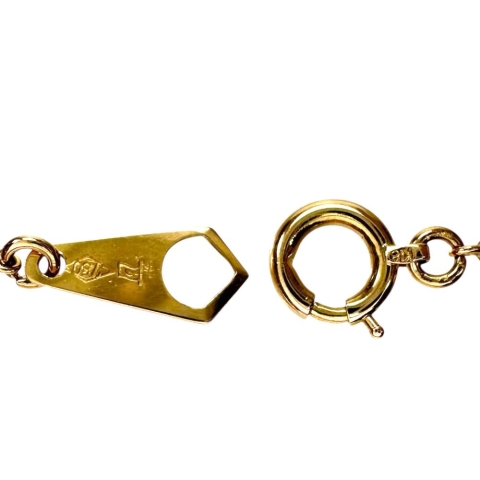 切子デザイン ネックレス K18ゴールド 18金 3.9g 41cm レディース【中古】【真子質店】【BL】【YIx】【ex】