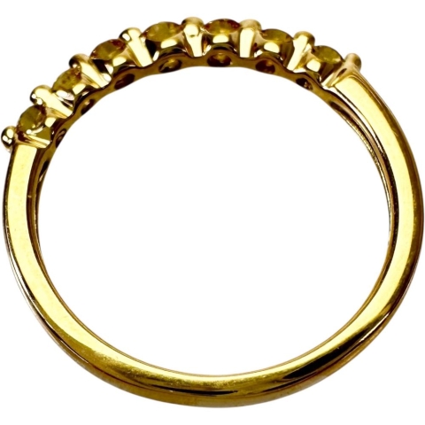 14号 天然イエローダイヤモンド 0.30ct リング・指輪 K18ゴールド 18金 2.4g レディース【中古】【真子質店】【NN】【SxT】