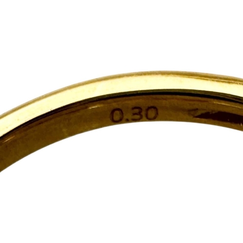 14号 天然イエローダイヤモンド 0.30ct リング・指輪 K18ゴールド 18金 2.4g レディース【中古】【真子質店】【NN】【SxT】