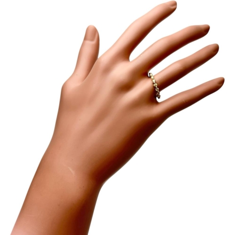 14号 天然イエローダイヤモンド 0.30ct リング・指輪 K18ゴールド 18金 2.4g レディース【中古】【真子質店】【NN】【SxT】