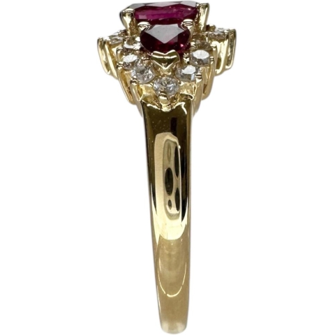 13号 ルビー 0.98ct ダイヤモンド 0.38ct リング・指輪 K18ゴールド 18金 4.1g レディース【中古】【真子質店】【NN】【IxMoY】