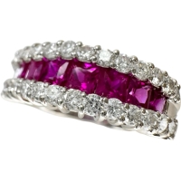 12号 ルビー 0.98ct ダイヤモンド 0.65ct リング・指輪 Pt900プラチナ 7.5g レディース【中古】【真子質店】【NN】【IxKMi】