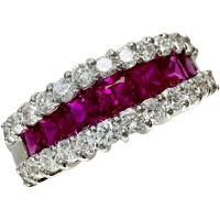 12号 ルビー 0.98ct ダイヤモンド 0.65ct リング・指輪 Pt900プラチナ 7.5g レディース【中古】【真子質店】【NN】【IxKMi】