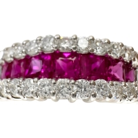 12号 ルビー 0.98ct ダイヤモンド 0.65ct リング・指輪 Pt900プラチナ 7.5g レディース【中古】【真子質店】【NN】【IxKMi】