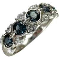 10号 アレキサンドライト 0.52ct ダイヤモンド 0.30ct リング・指輪 Pt900プラチナ 4.6g レディース【中古】【真子質店】【NN】【IxKMi】