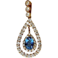 アクアマリン(サンタマリア) 0.49ct ダイヤモンド 0.74ct ペンダントトップ K18ゴールド 18金 1.7g レディース【中古】【真子質店】【NN】【MoMaS】