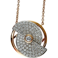 【ラソマ】 スイング  ダイヤモンド 0.65ct ネックレス K18PGピンクゴールド 18金/K18WGホワイトゴールド 18金 8.3g 52cm レディース【中古】【真子質店】【NN】【IYMiMa】