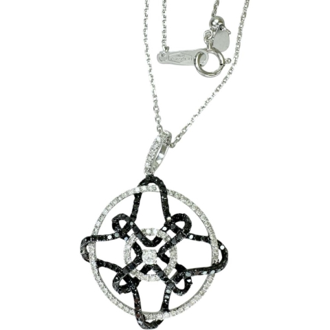 【ラソマ】(チェーンのみ)  ダイヤモンド（ブラックダイヤ込み） 1.14ct ネックレス K18WGホワイトゴールド 18金 6.8g 46cm レディース【中古】【真子質店】【NN】【ITIx】