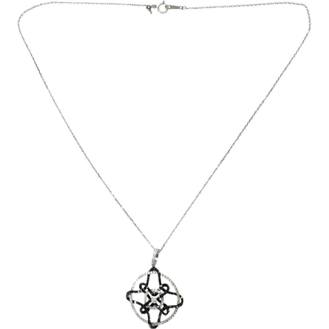 【ラソマ】(チェーンのみ)  ダイヤモンド（ブラックダイヤ込み） 1.14ct ネックレス K18WGホワイトゴールド 18金 6.8g 46cm レディース【中古】【真子質店】【NN】【ITIx】