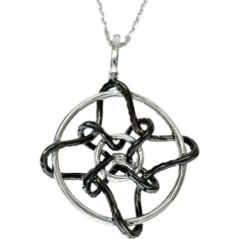 【ラソマ】(チェーンのみ)  ダイヤモンド（ブラックダイヤ込み） 1.14ct ネックレス K18WGホワイトゴールド 18金 6.8g 46cm レディース【中古】【真子質店】【NN】【ITIx】