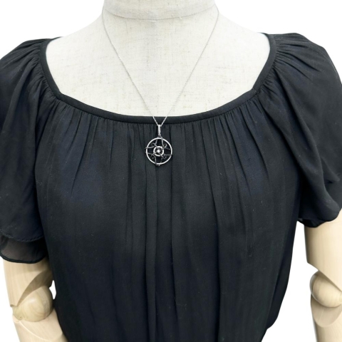 【ラソマ】(チェーンのみ)  ダイヤモンド（ブラックダイヤ込み） 1.14ct ネックレス K18WGホワイトゴールド 18金 6.8g 46cm レディース【中古】【真子質店】【NN】【ITIx】