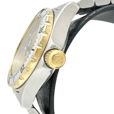 【TAG HEUER/タグホイヤー】 974.008 プロフェッショナル 200m 腕時計 ステンレススチール/GP クオーツ シャンパン文字盤/ゴールドシルバーコンビベルト レディース【中古】【真子質店】【NN】【IMox】