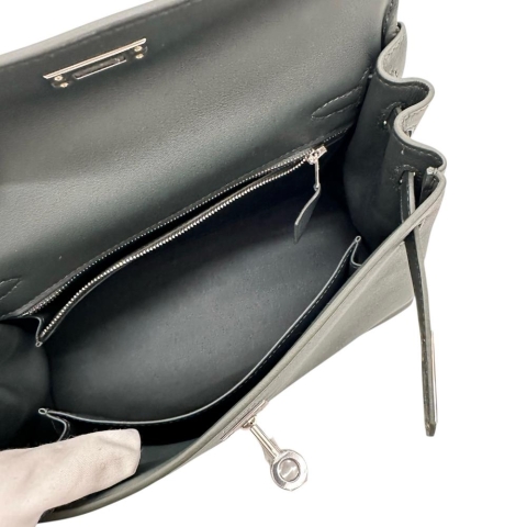【HERMES/エルメス】 ケリー25 2WAYバッグ ハンドバッグ ヴォースイフト 深緑（ヴェールマングローブ）/ シルバー金具 レディース【中古】【真子質店】【BL】【TDMoxx】