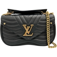 【LOUIS VUITTON/ルイ・ヴィトン】 M51498 ニューウェーブ ２WAYチェーンショルダーバッグMM ショルダーバッグ レザー ブラックレザー/ゴールド金具 レディース【中古】【真子質店】【BL】【IYMox】