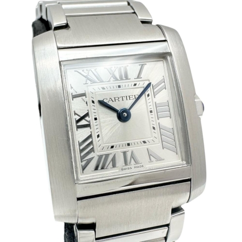 【CARTIER/カルティエ】 WSTA0065 新型 タンクフランセーズ 保証書/ギャラ/箱付 腕時計 ステンレススチール クオーツ 2023年製 シルバー文字盤 レディース【中古】【真子質店】【BL】【MaSMix】
