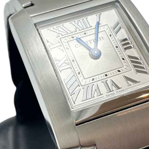 【CARTIER/カルティエ】 WSTA0065 新型 タンクフランセーズ 保証書/ギャラ/箱付 腕時計 ステンレススチール クオーツ 2023年製 シルバー文字盤 レディース【中古】【真子質店】【BL】【MaSMix】