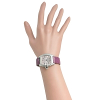 【CARTIER/カルティエ】 W62017V3 ロードスターSM 腕時計 ステンレススチール/レザー クオーツ ピンク文字盤/ヴァイオレットレザーベルト レディース【中古】【真子質店】【BL】【TDxS】