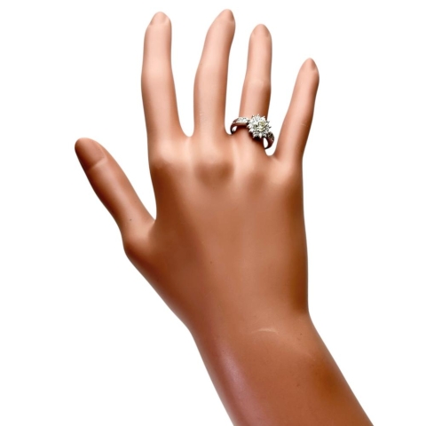 12.5号 中央ダイヤモンド（推定VLY/SI/GOODクラス） 0.504ct その他ダイヤモンド 0.50ct リング・指輪 Pt900プラチナ 6.8g レディース【中古】【真子質店】【NN】【Dxx】