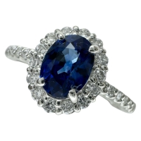 12号 サファイア 0.79ct ダイヤモンド 0.24ct リング・指輪 Pt900プラチナ 3.5g レディース【中古】【真子質店】【NN】【Maxx】