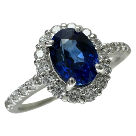 12号 サファイア 0.79ct ダイヤモンド 0.24ct リング・指輪 Pt900プラチナ 3.5g レディース【中古】【真子質店】【NN】【Maxx】