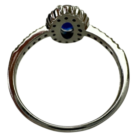 12号 サファイア 0.79ct ダイヤモンド 0.24ct リング・指輪 Pt900プラチナ 3.5g レディース【中古】【真子質店】【NN】【Maxx】