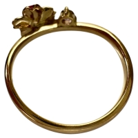 11号 エナメル フラワー 花　 ピンクサファイア 0.08ct リング・指輪 K18ゴールド 18金 2.5g レディース【中古】【真子質店】【NN】【DIMi】