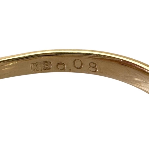 11号 エナメル フラワー 花　 ピンクサファイア 0.08ct リング・指輪 K18ゴールド 18金 2.5g レディース【中古】【真子質店】【NN】【DIMi】