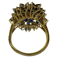 17.5号 サファイア ダイヤモンド リング・指輪 K18ゴールド 18金 9.0g レディース【中古】【真子質店】【NN】【IMoDx】